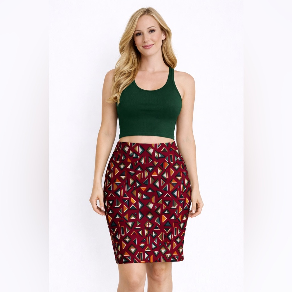NWT LuLaRoe Red Geometric Patterned Dress
